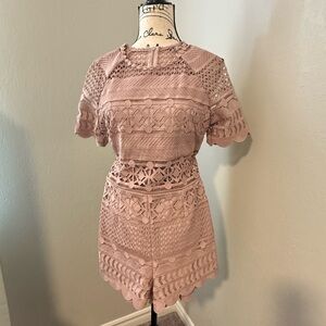 SAYLOR Blush Lace Romper